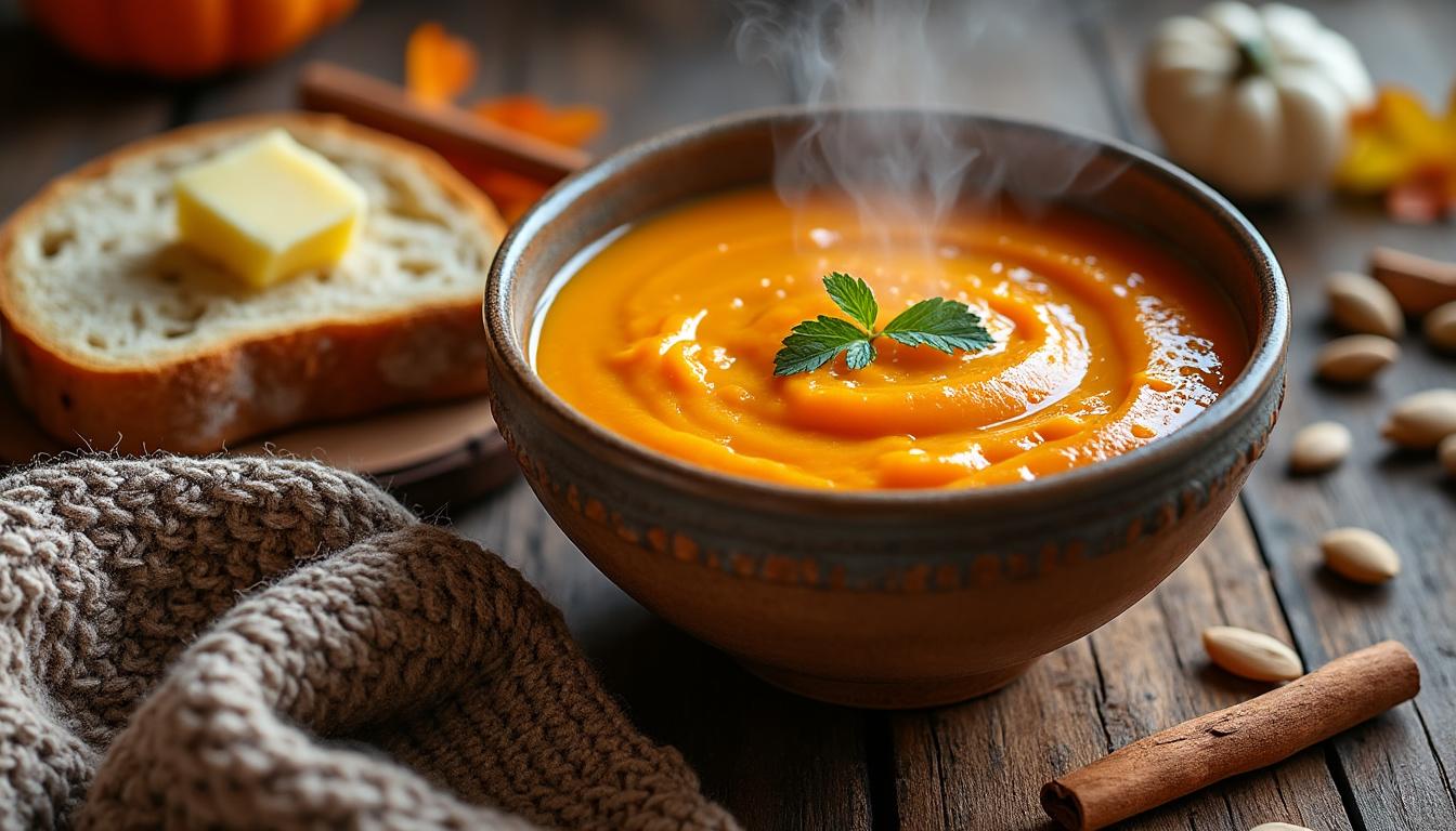 découvrez notre recette gourmande de soupe potimarron patate douce, parfaite pour réchauffer vos soirées d'automne avec douceur et saveurs. découvrez notre recette gourmande de soupe potimarron patate douce, parfaite pour réchauffer vos soirées d'automne avec douceur et saveurs.
